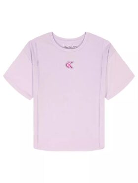 Tricou pentru fete cu Monogram și pliuri