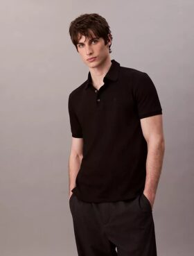 Tricou polo clasic cu țesătură tip waffle