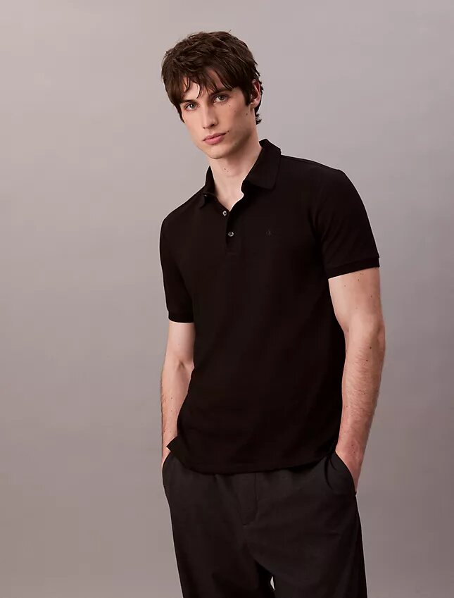 Tricou polo clasic cu țesătură tip waffle Tricou polo clasic cu țesătură tip waffle