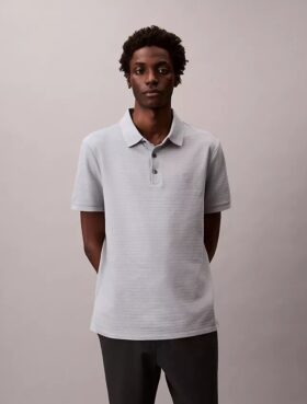 Tricou polo clasic cu țesătură tip waffle