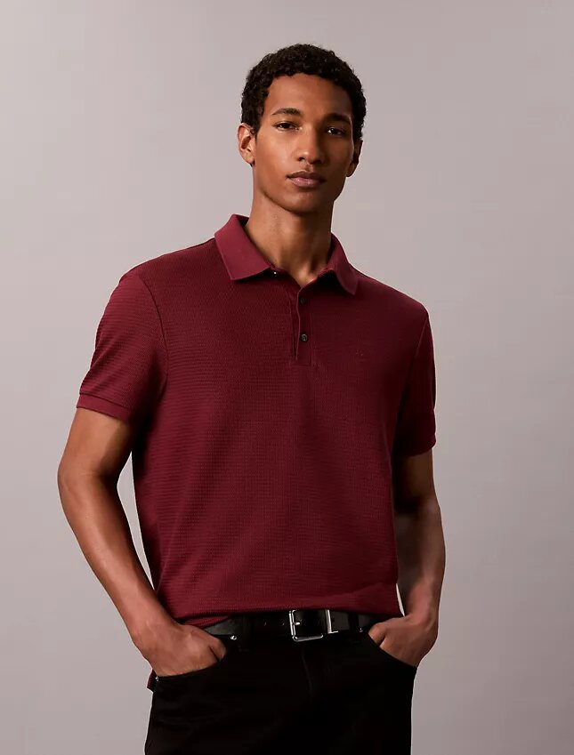 Tricou polo clasic cu țesătură tip waffle Tricou polo clasic cu țesătură tip waffle