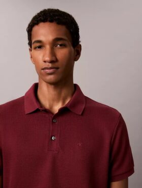Tricou polo clasic cu țesătură tip waffle
