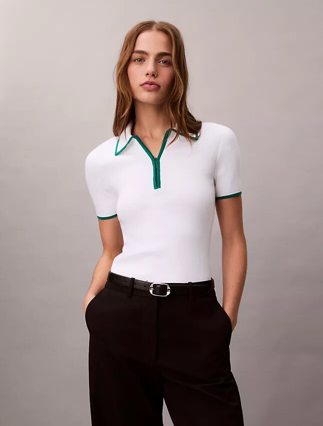 Tricou polo clasic cu fermoar pe un sfert Tricou polo clasic cu fermoar pe un sfert