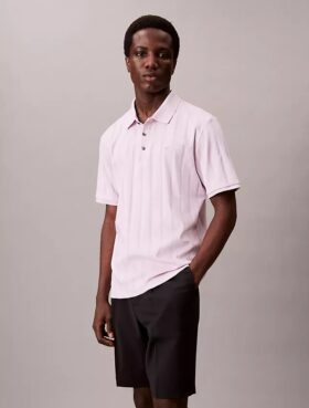 Tricou polo clasic cu nervuri variate