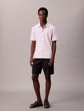 Tricou polo clasic cu nervuri variate