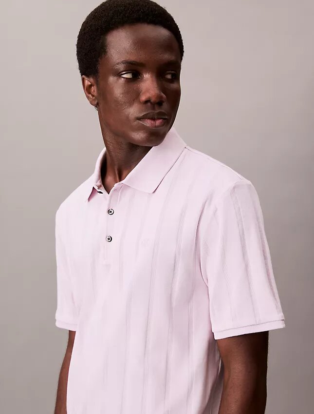 Tricou polo clasic cu nervuri variate Tricou polo clasic cu nervuri variate