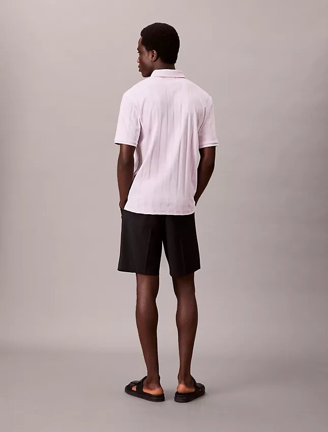 Tricou polo clasic cu nervuri variate Tricou polo clasic cu nervuri variate