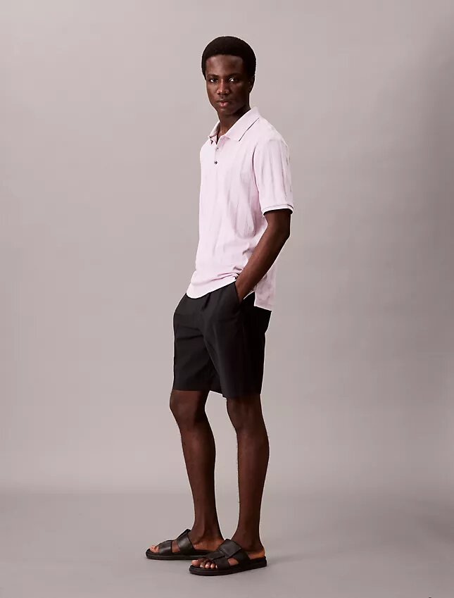 Tricou polo clasic cu nervuri variate Tricou polo clasic cu nervuri variate