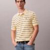 Tricou polo clasic din bumbac piqué cu dungi
