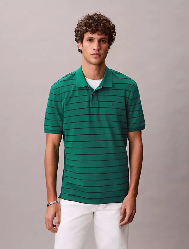 Tricou polo clasic din bumbac piqué cu dungi Tricou polo clasic din bumbac piqué cu dungi