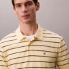 Tricou polo clasic din bumbac piqué cu dungi