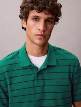 Tricou polo clasic din bumbac piqué cu dungi