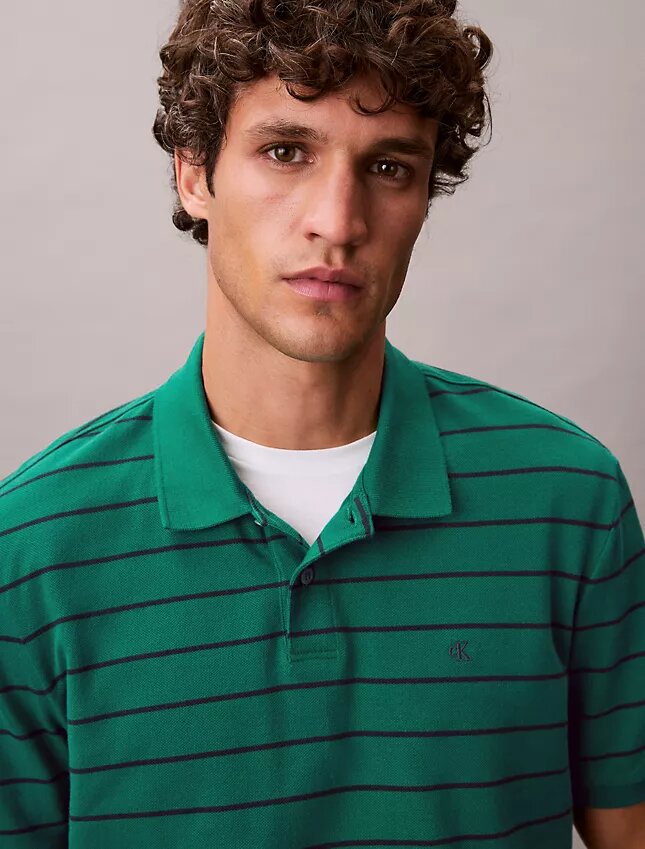 Tricou polo clasic din bumbac piqué cu dungi Tricou polo clasic din bumbac piqué cu dungi
