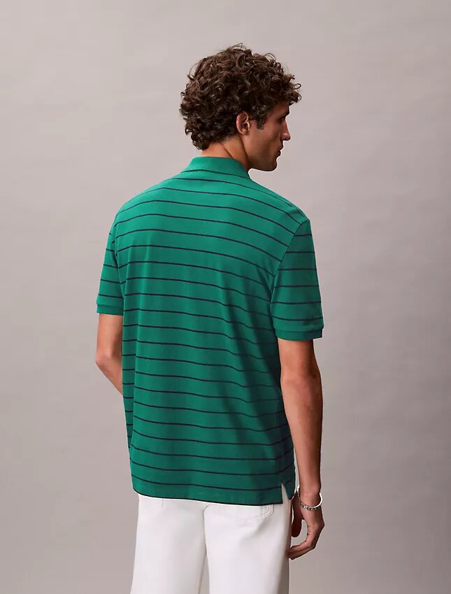 Tricou polo clasic din bumbac piqué cu dungi Tricou polo clasic din bumbac piqué cu dungi