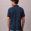 Tricou polo clasic din bumbac piqué cu dungi