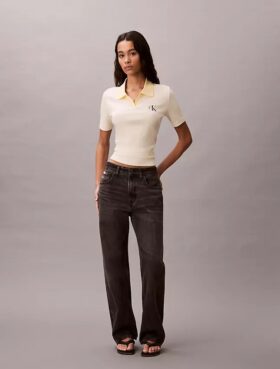 Tricou polo cu dungi și nervuri Monologo