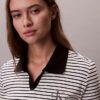 Tricou polo cu dungi și nervuri Monologo