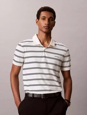 Tricou polo cu dungi Liquid Touch