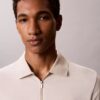 Tricou polo cu fermoar și model în zig-zag