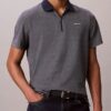 Tricou polo cu fermoar și model în zig-zag