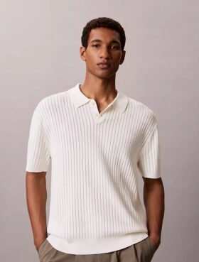 Tricou polo cu nervuri