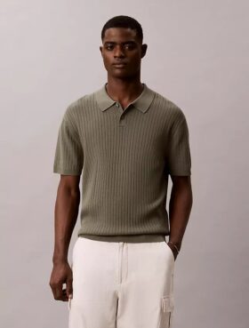 Tricou polo cu nervuri