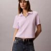 Tricou polo din bumbac cu contur rib