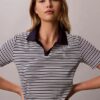 Tricou polo din bumbac cu contur rib