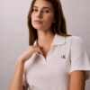 Tricou polo din bumbac cu contur rib