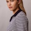 Tricou polo din bumbac cu contur rib