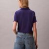 Tricou polo din bumbac cu contur rib
