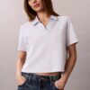 Tricou polo din bumbac cu contur rib