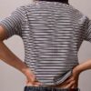 Tricou polo din bumbac cu contur rib