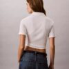 Tricou polo din bumbac cu contur rib