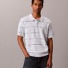 Tricou polo din bumbac cu dungi Tricou polo din bumbac cu dungi