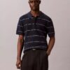 Tricou polo din bumbac cu dungi Tricou polo din bumbac cu dungi