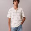 Tricou polo din bumbac cu dungi Tricou polo din bumbac cu dungi
