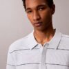 Tricou polo din bumbac cu dungi Tricou polo din bumbac cu dungi