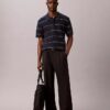 Tricou polo din bumbac cu dungi Tricou polo din bumbac cu dungi