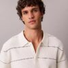 Tricou polo din bumbac cu dungi Tricou polo din bumbac cu dungi