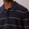 Tricou polo din bumbac cu dungi Tricou polo din bumbac cu dungi