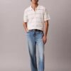 Tricou polo din bumbac cu dungi Tricou polo din bumbac cu dungi