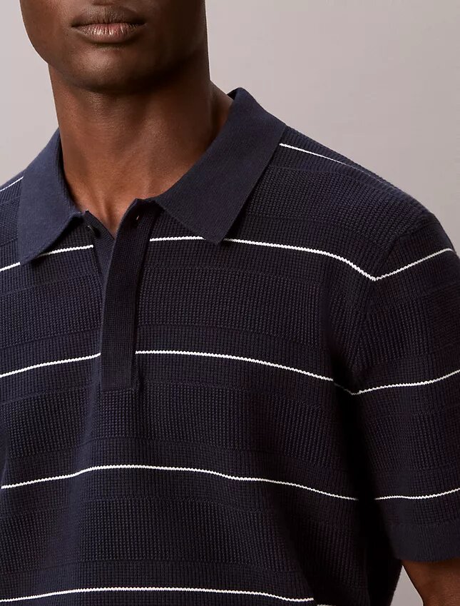 Tricou polo din bumbac cu dungi Tricou polo din bumbac cu dungi