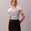 Tricou polo din bumbac cu nervuri fine Tricou polo din bumbac cu nervuri fine