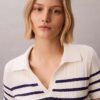 Tricou polo din bumbac cu nervuri fine Tricou polo din bumbac cu nervuri fine