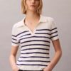 Tricou polo din bumbac cu nervuri fine Tricou polo din bumbac cu nervuri fine