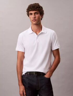 Tricou polo din bumbac mixt, cu Monogram