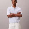 Tricou polo din bumbac neted cu textură waffle Tricou polo din bumbac neted cu textură waffle