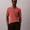 Tricou polo din bumbac neted cu textură waffle Tricou polo din bumbac neted cu textură waffle