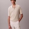 Tricou polo din bumbac neted cu textură waffle Tricou polo din bumbac neted cu textură waffle